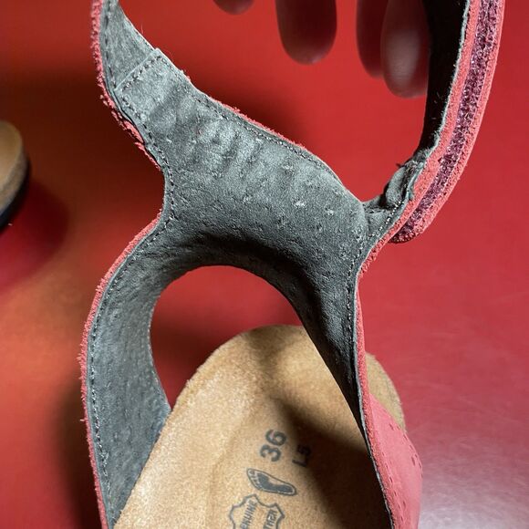 Naot Leather Ankle Strap Sandals Womens EU 36 US 5.5 Pink Israel Comfort Travel - Picture 14 of 14